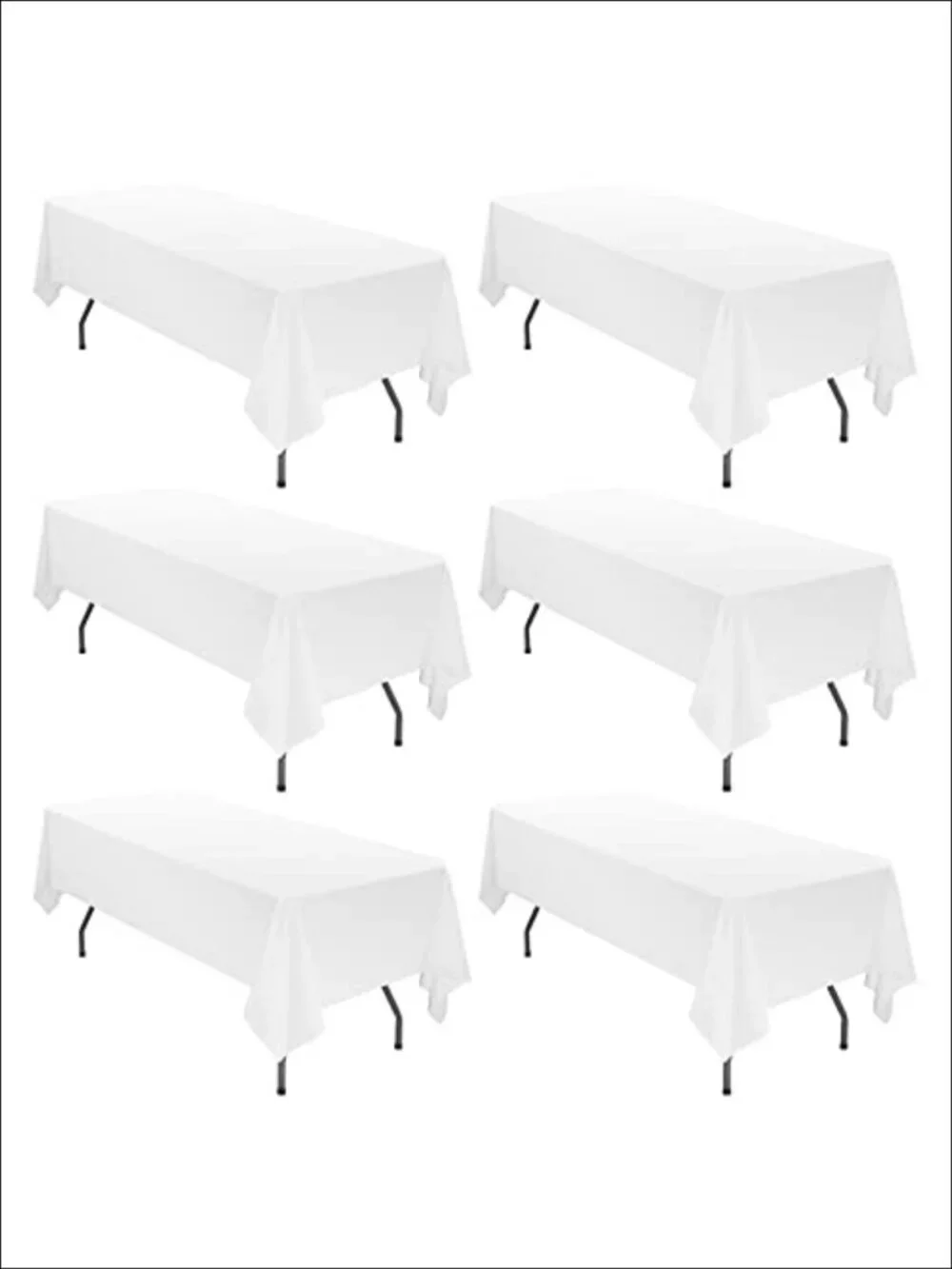 6 Pack Polyester Tablecloths 60x102 Rectangular Wrinkle Resistant Washable